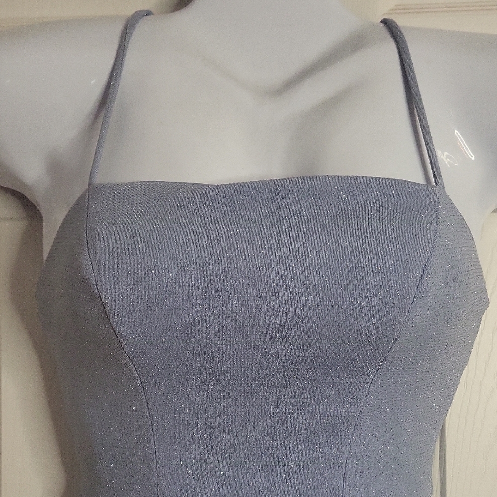 B. Smart Sparkling Light Blue Mini Dress - Picture 4 of 10